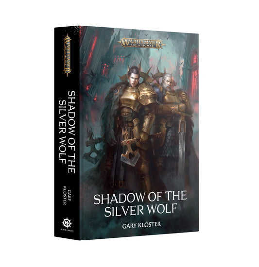 Hardback copy of Shadow of the Silver Wolf book by Games Workshop, featuring cover art with a silver wolf.