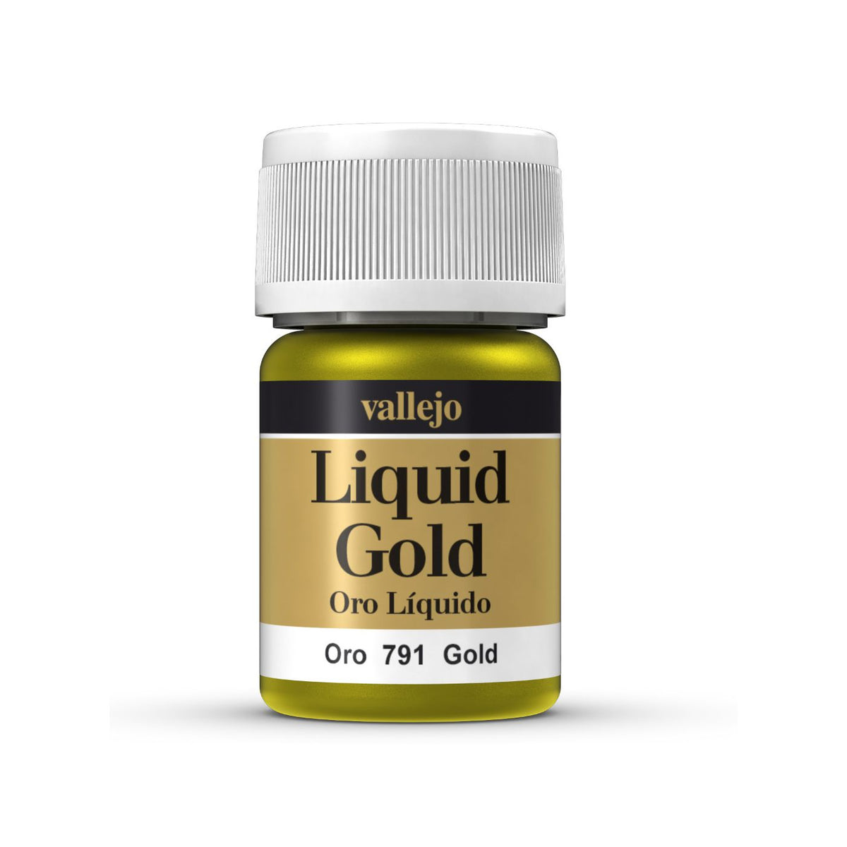 Creative Models Vallejo Model Color gold paint 35ml bottle, alcohol-based model paint for miniature and hobby projects.