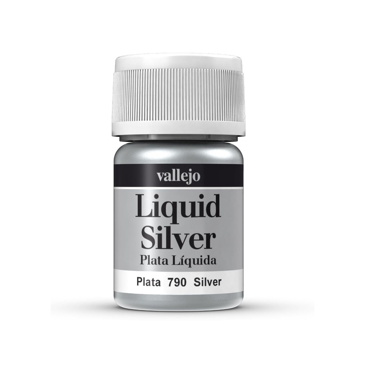 Creative Models Vallejo Model Color Silver paint in 35ml bottle, alcohol-based paint for miniature models and scale figures.