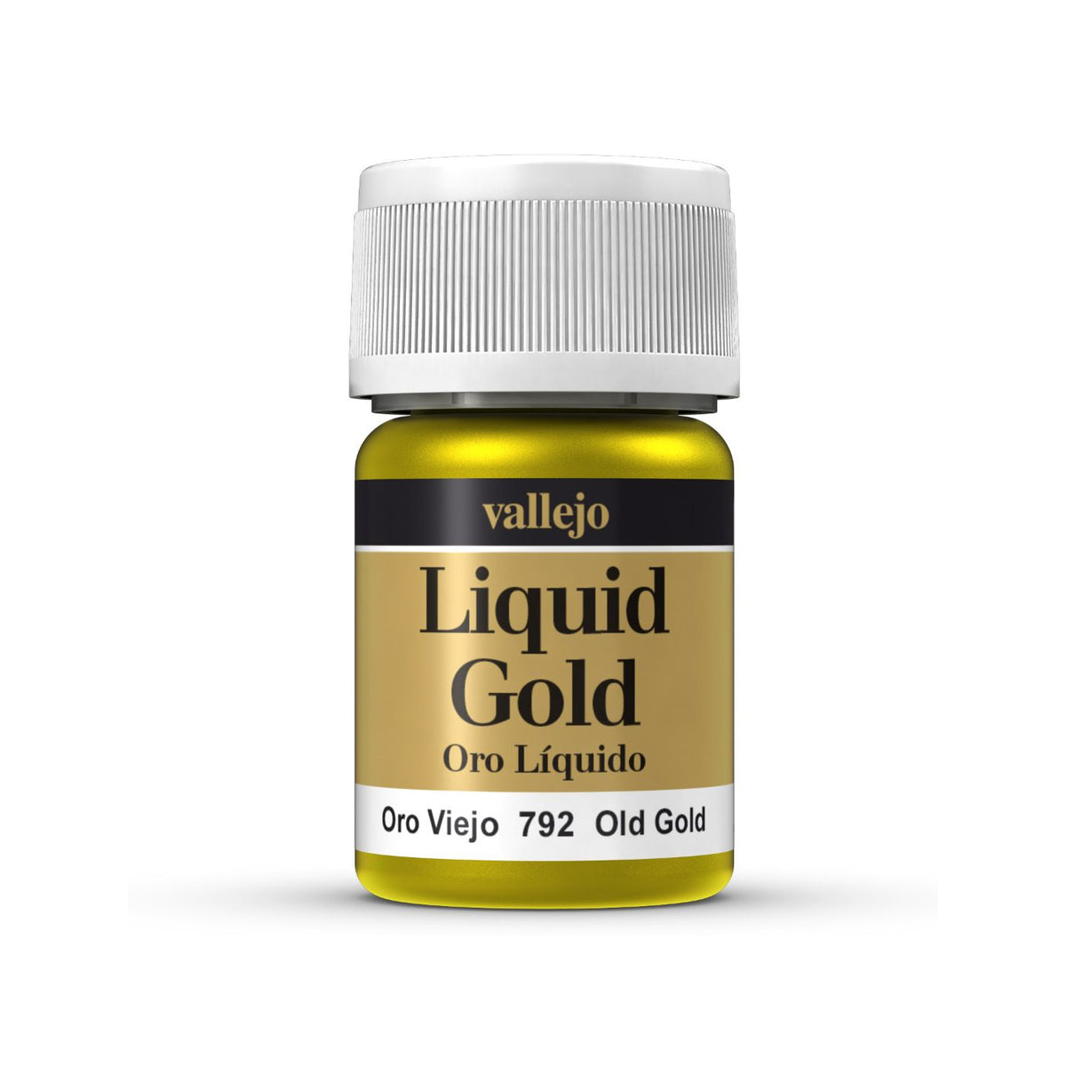 Creative Models Vallejo Model Color Old Gold 35ml alcohol-based paint in a small bottle with a gold cap.
