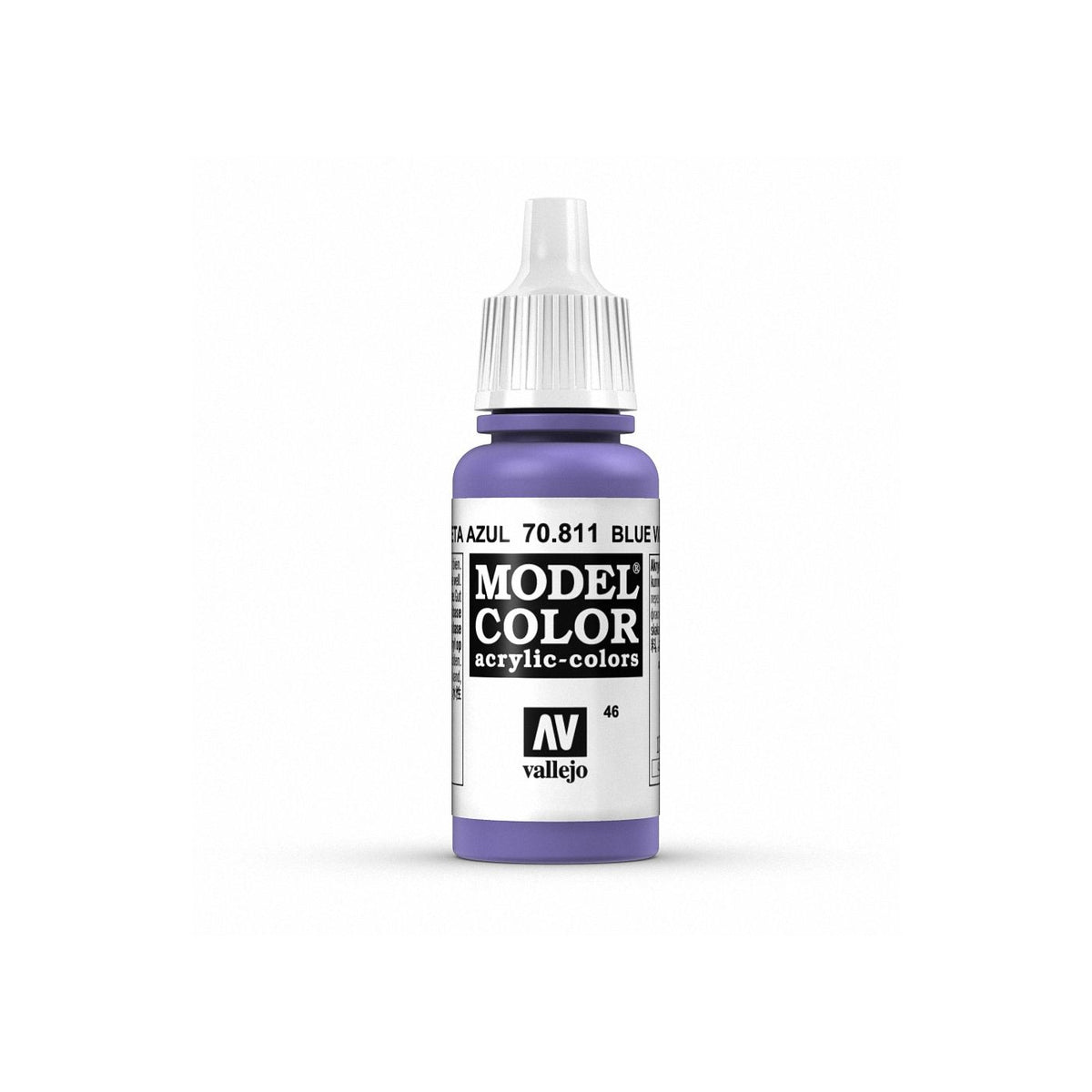 Vallejo Model Color blue violet paint bottle, 17ml, with label and cap visible, ideal for miniature and model painting.