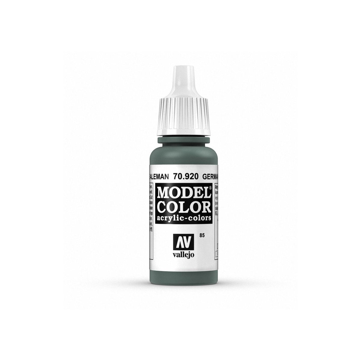 Vallejo Model Color 17ml bottle of German Uniform paint for scale models, featuring the branded paint bottle with label and cap.